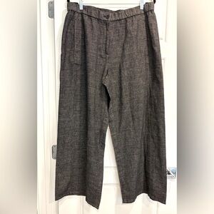 NEW Eileen Fisher Tweedy Hemp Cotton Wide Leg Ankle Pants Women's Large Business